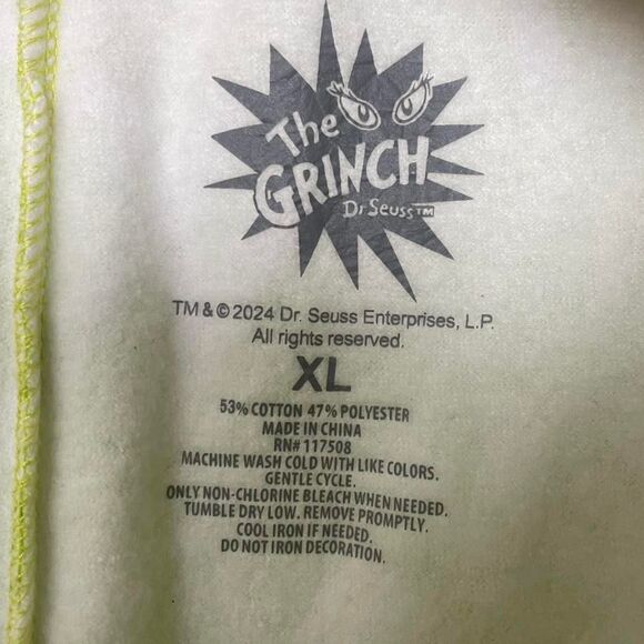 The Grinch Green Wide Leg Lounge Pants Sweatpants Pajamas Graphic Detail Size XL - Picture 5 of 5